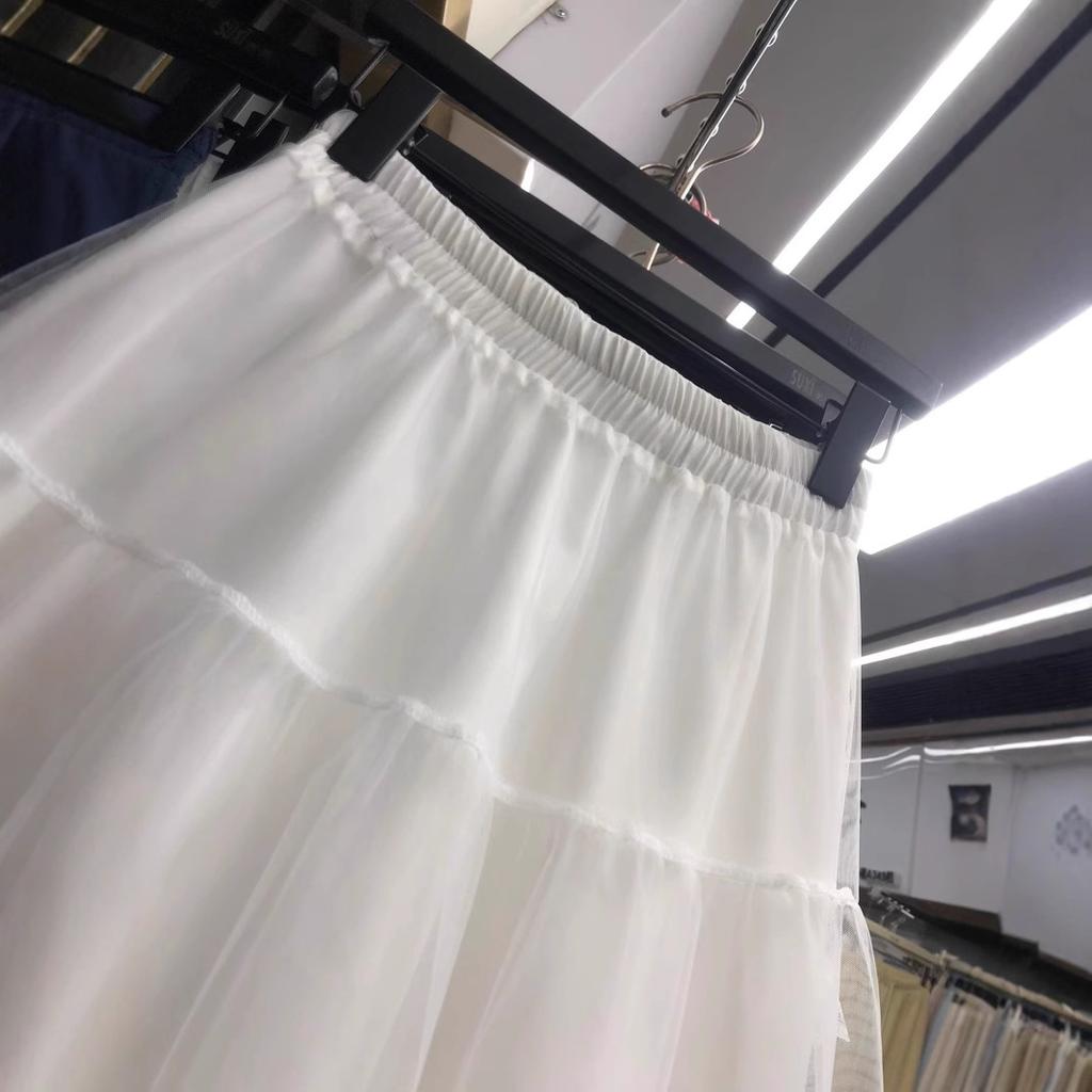 2025 Spring and Summer Gentle Wind and Thin Literary Medium and Long Skirt Small Fresh Pleated Design Skirt