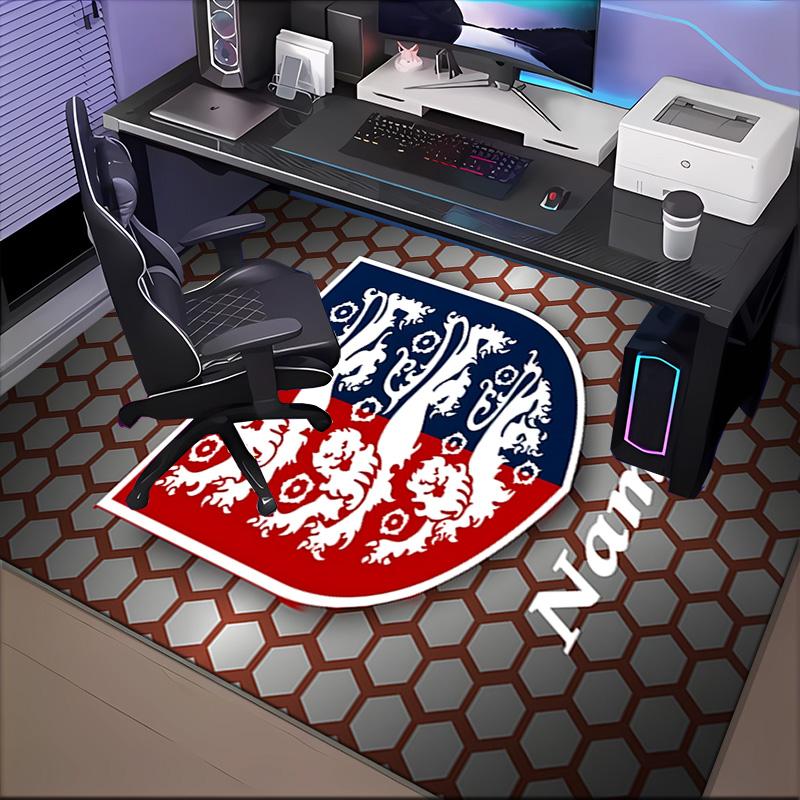 Custom Name England Football Crest Rug Game Carpet, Floor Mat for Bedroom Living Room Entryway Rug, Home Decor Idea Gift for Christmas Birthday