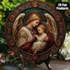 Metal Poster Virgin Mary Jesus Retro Round Sign for Home Church
