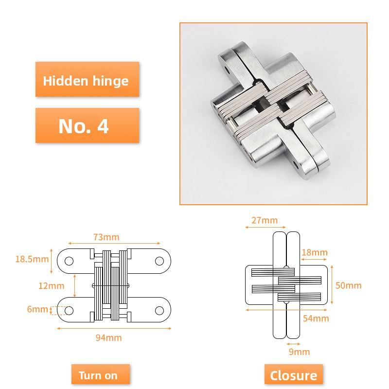 1PC Stainless Steel Hidden Hinges 180° Invisible Folding Window Door Hinge With Screws Furniture Hardware Accessories