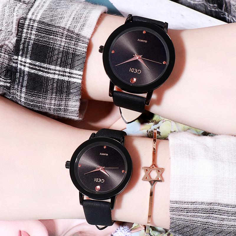 Simple And High-Value Couple Belt Quartz Watch Fashionable Light Luxury High-End Waterproof Quartz Belt Watch