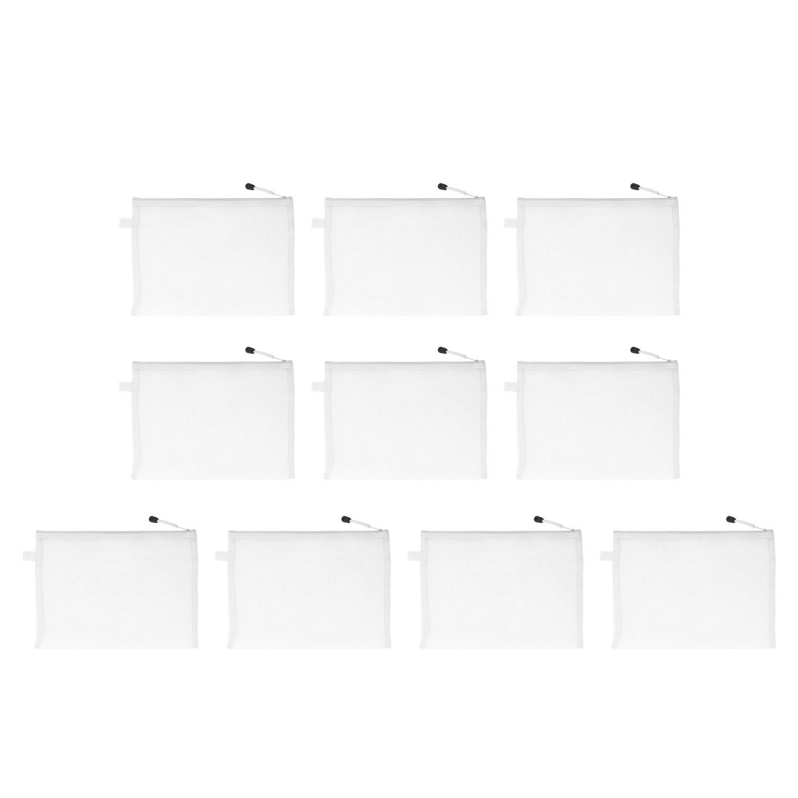 10 шт сетчатый мешок прозрачный нейлоновый бумажный мешок для офисных файлов документов школьных станций White 1573₽