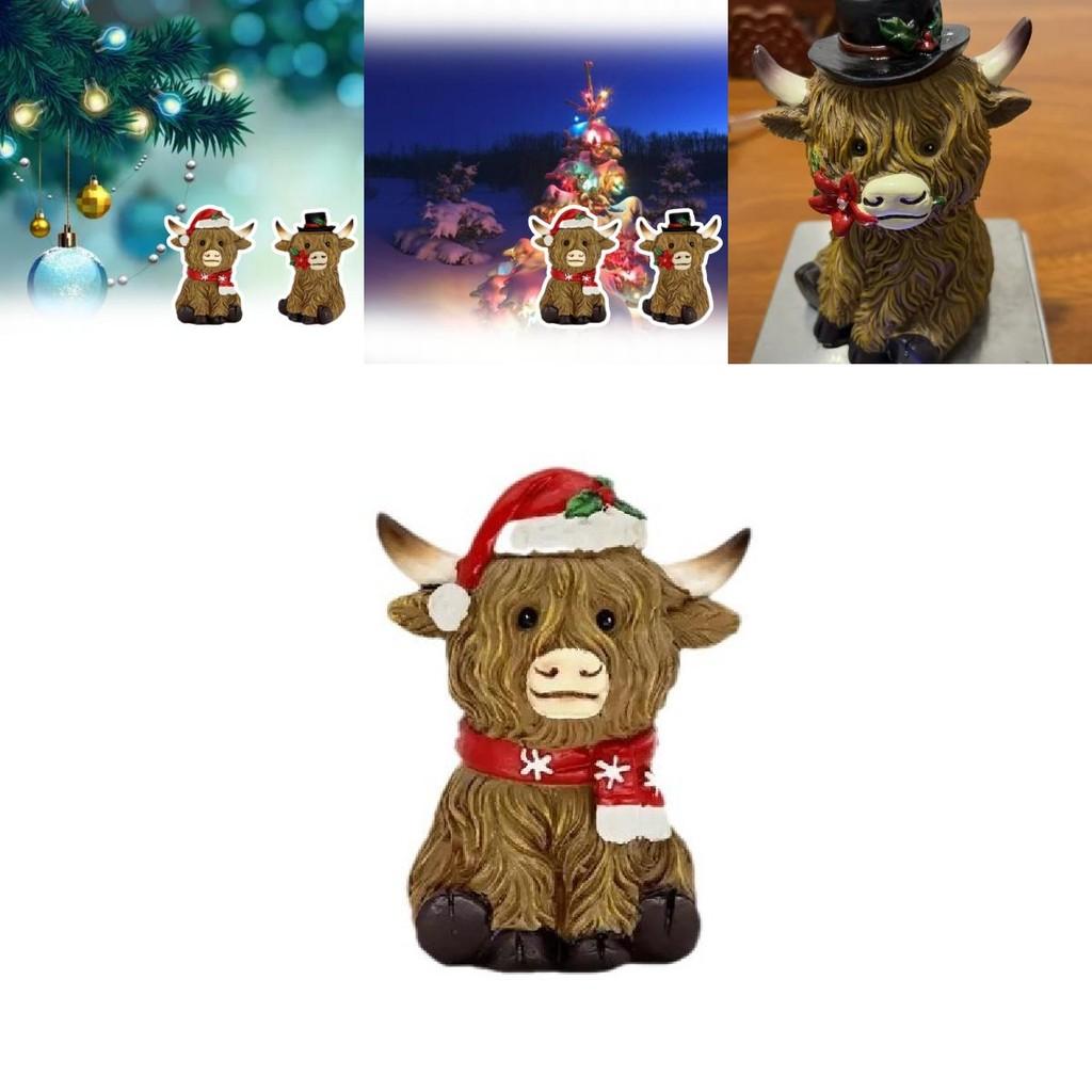 Adorable Highland Cow Resin Decoration Perfect For Christmas Home And Garden Gifts