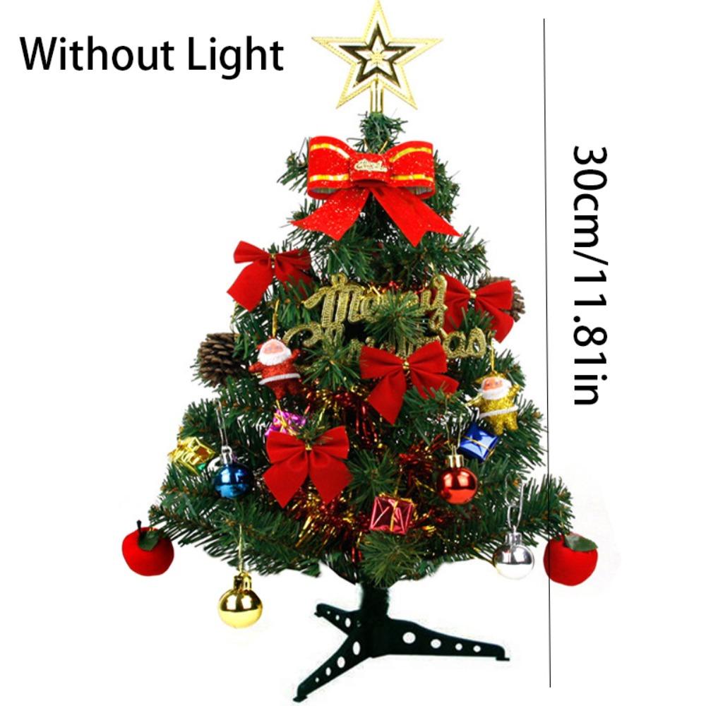 

30/45cm Mini Christmas Tree New Year Gift DIY Handicraft Artificial Christmas Tree Party Decoration LED Light 0.6M