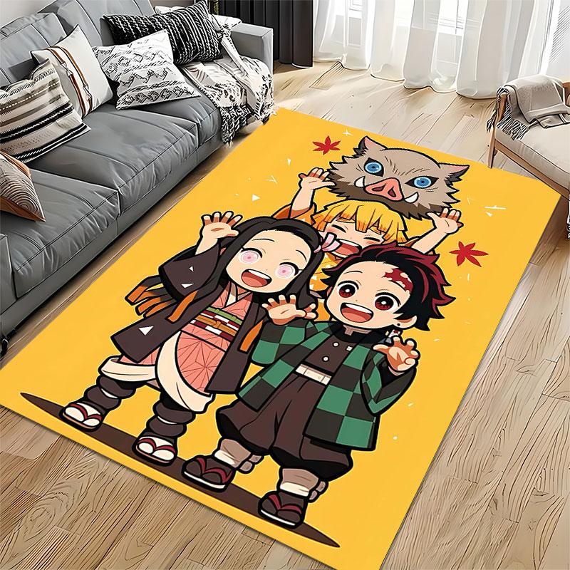 Anime Style Cute Characters Carpet Suitable As a Non-slip Mat for the Living Room or Bedroom Sofa