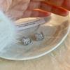 Elegant Micro-Pave Full Diamond Kitten Silver Stud Earrings: High-End, Sweet, and Stylish Design