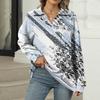 Women's Summer Fashion Casual  Printed V-Neck Long Sleeve Shirt Top