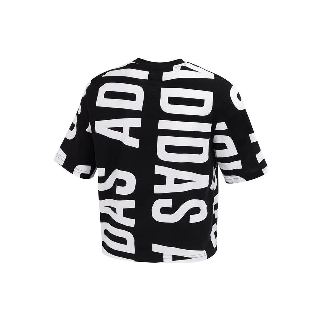 Adidas T Shirts Women's Black Crew Neck Moderate Straight Fit HC9161