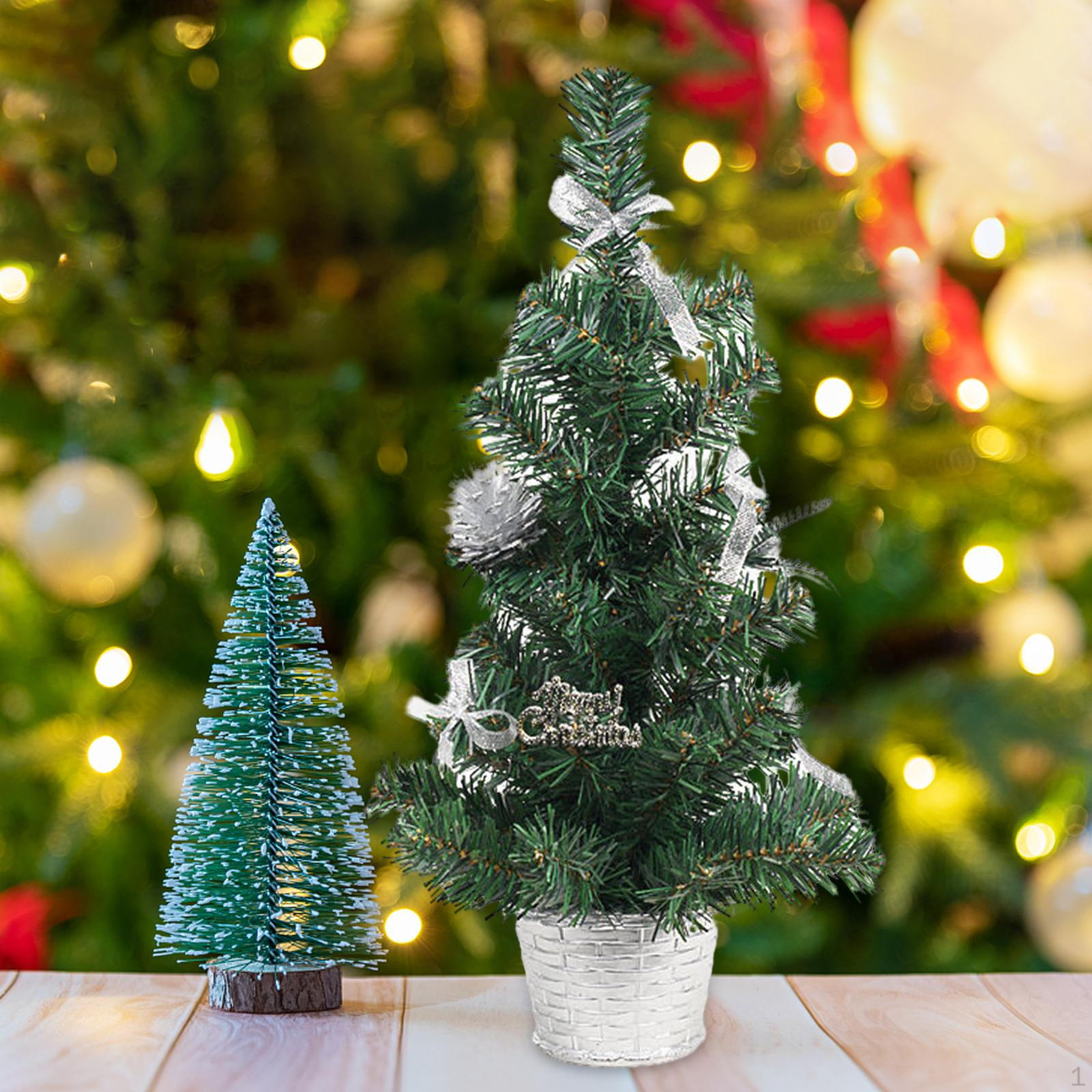 

16-дюймовая искусственная настольная елка, мини-рождественское украшение, украшения своими руками Silver