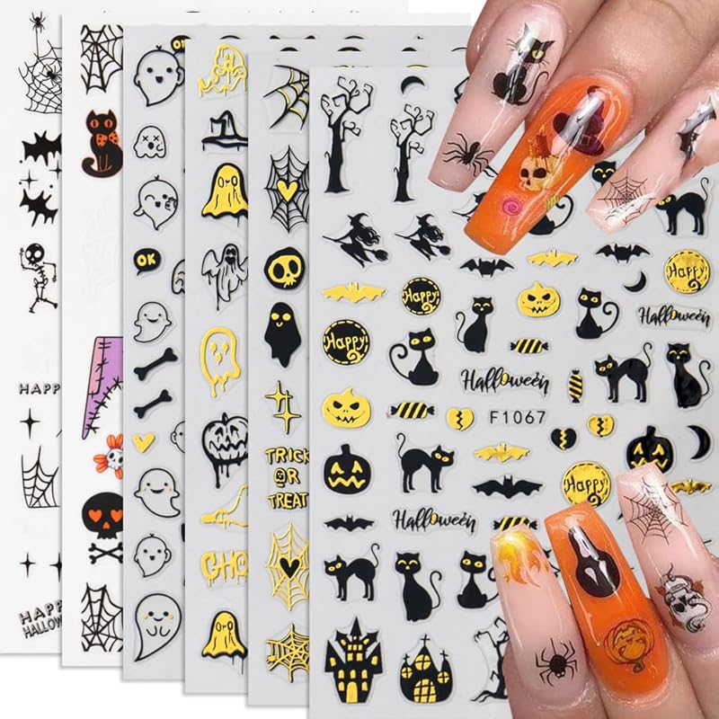 8 Sheets Nail Art Stickers, Gold Silver Star Snake Nail Decals 3D Self-Adhesive Laser Gold Silver Black Snake Nail Design Stickers DIY Manicure