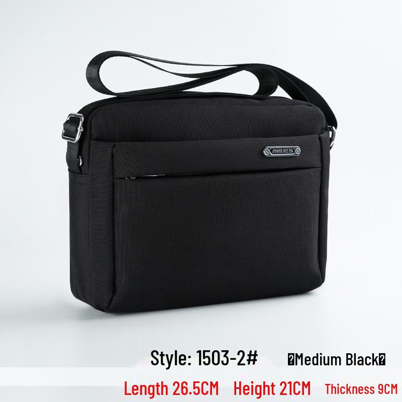 Men's Waterproof Oxford Cloth Crossbody Bag - Fashionable Business Shoulder Bag with Charging Feature