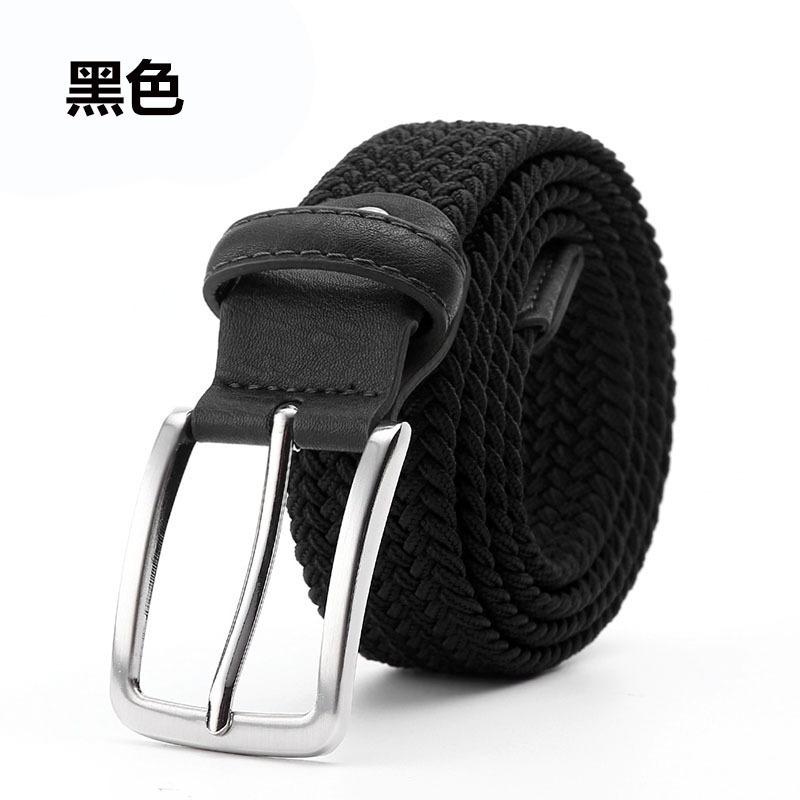 Non-Porous Non-Punching Men'S Canvas Belt Elastic Elastic Woven Belt Female Trendy Student Belt