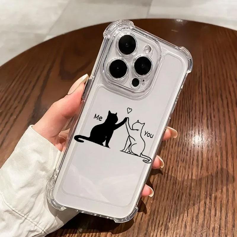 Black Cat Cartoon Art Phone Case For Samsung Galaxy A57 A56 A36 A37 A55 A54 A52 A35 A34 A17 A16 A15 A07 A06 5G Soft Clear Cover
