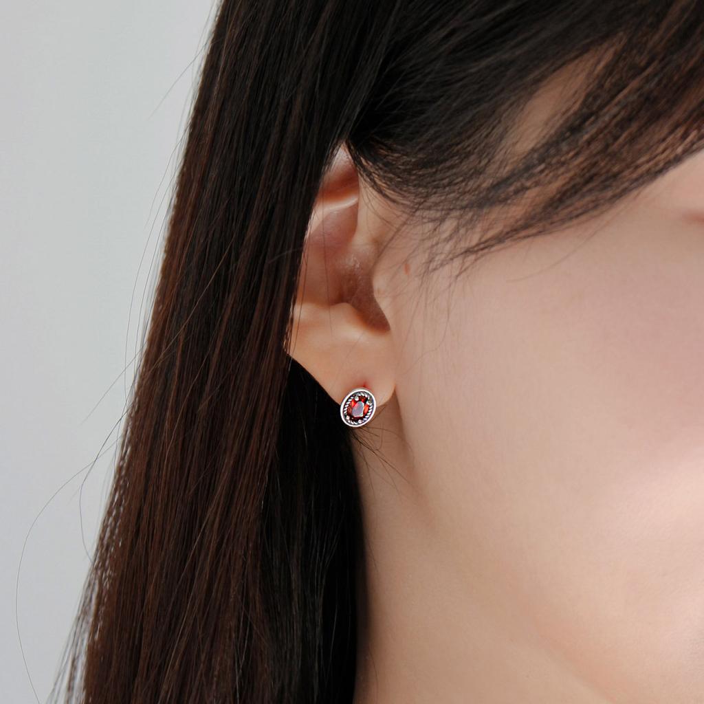 47Bag 925 Silver Natural Garnet Gemstone Earrings Riona