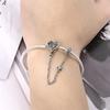 925 Sterling Silver Bracelet Star Moon Blue Eyes Zircon Heart Safety Chain Bracelets Snake Bone Chain Fit DIY Charms Jewelry