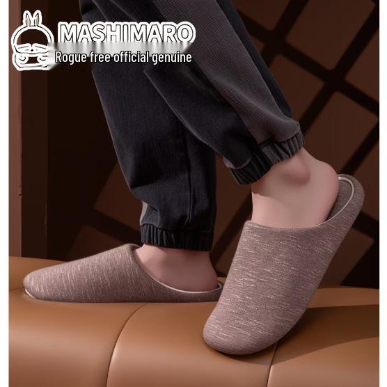 2025 Japanese-Style Silent Velvet-Lined Cotton Slippers for Men & Women: Non-Slip, Soft Sole, Ideal for Wood Floors