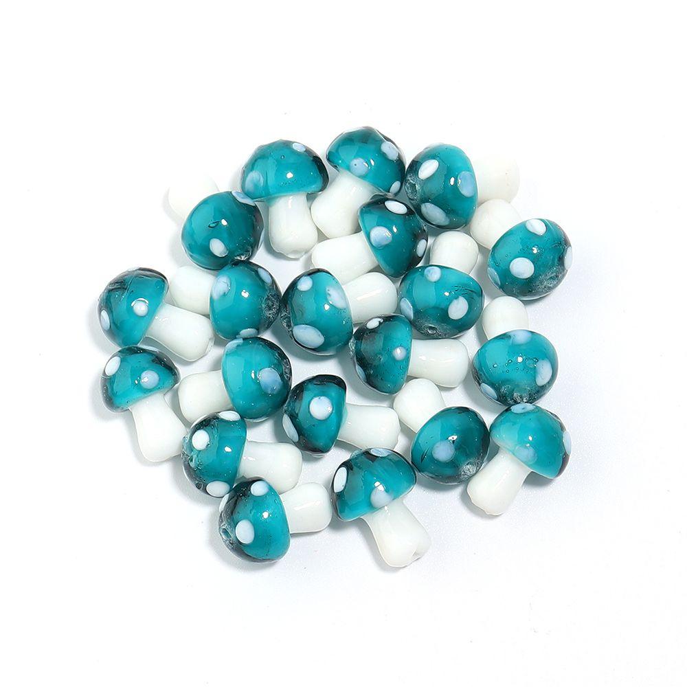 10pcs/lot Colourful Lampwork Beads Cute Mushroom Shape Loose Glass Beads For Jewelry Making DIY Craft Necklace Bracelet Findings