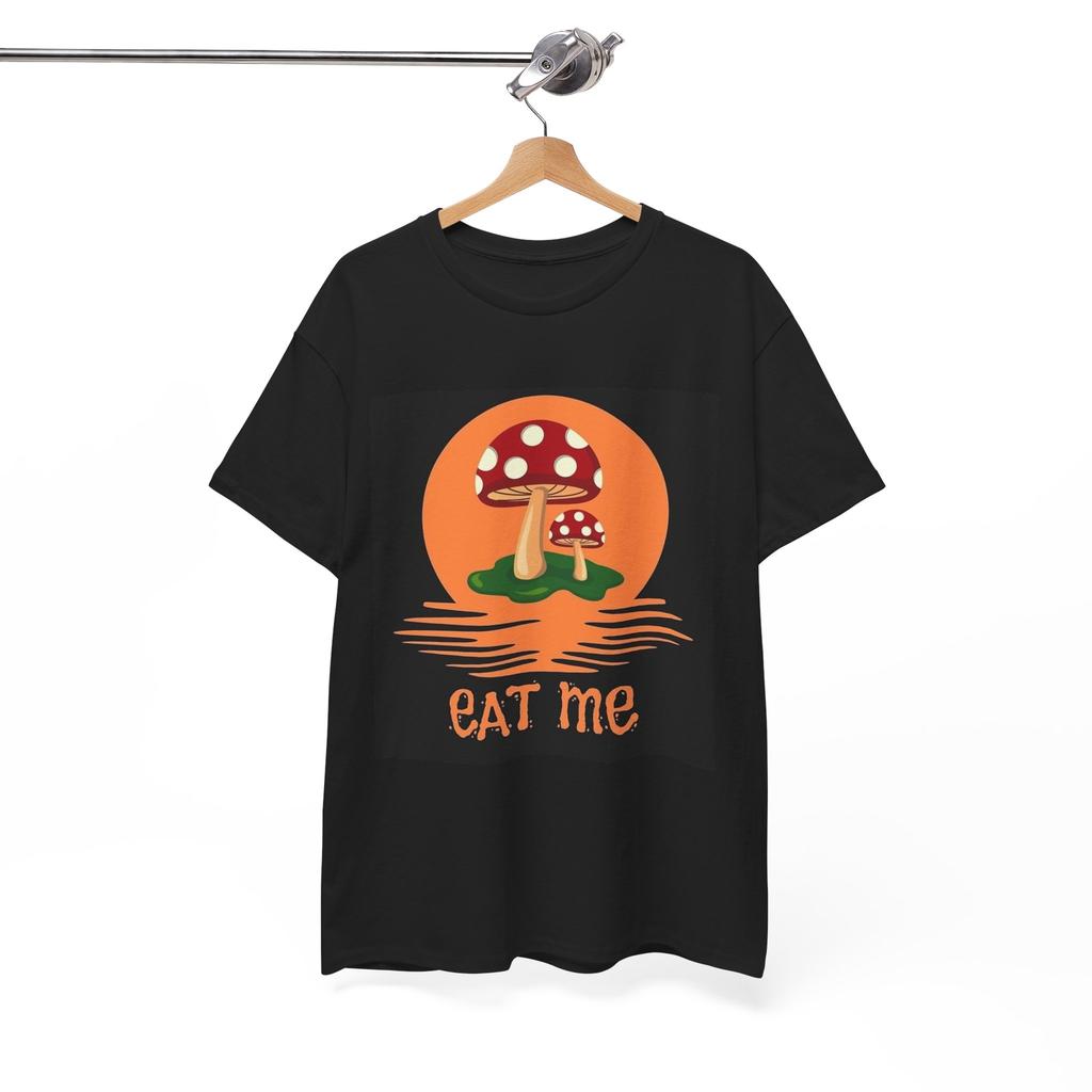 Unisex shirt Cotton Oversize Large Size Trippy Mushroom Eat Me Caps Tshirt Mystical Graphic Vibe Unisex Heavy Cotton Tee