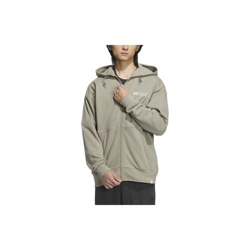 adidas Solid Color Running Warmth Windproof Zip-Up Hoodie Jacket Men’s Gray