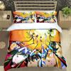 Saint Seiya 3D Bedding Set Black Duvet Quilt Cover Set Comforter Cover Pillowcase King Queen Size Polyester Quilt Cover