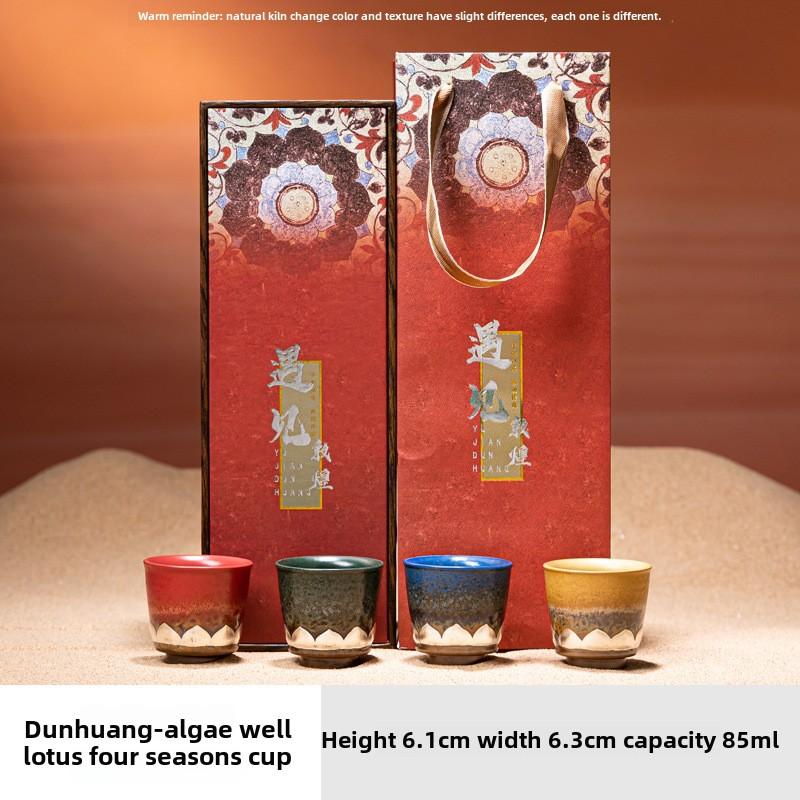 BEPAN Chinese style Silver Lotus Tea Cup Set Gift Box Tea Cup Companion Gift 85ml