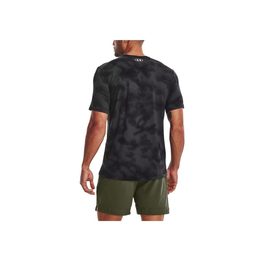 Under Armour UA Rush Logo Print Crew Neck T-Shirt Men Tops Black 1376792-001