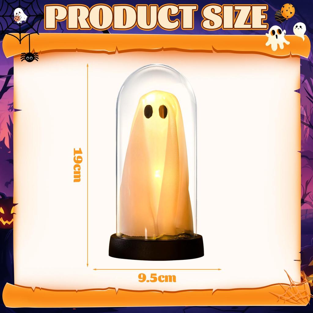 Halloween Decoration Ghosts Ghost Decoration in Glass Dome Halloween Table Decoration Battery Operated LED Halloween