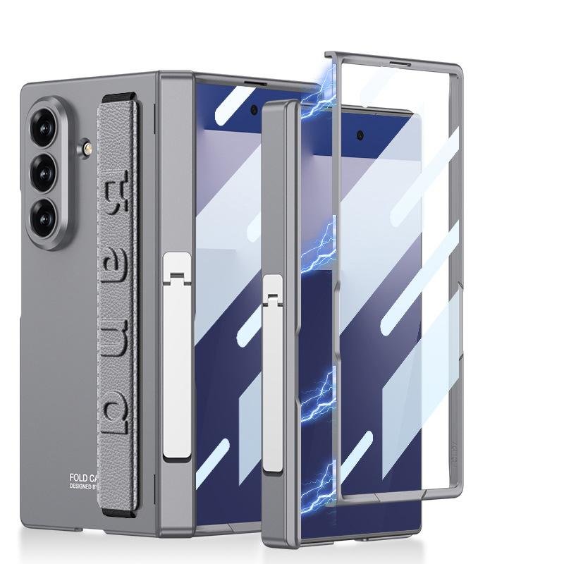 

Suitable for Samsung Z Fold7 Mobile Phone Case Elastic Wristband Bracket Simple Protective Cover Rotating Shaft Shell Film Ultra Thin Hard SM-Fold7