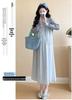 2025 Spring Maternity Lace V-Neck Dress & Knit Cardigan
