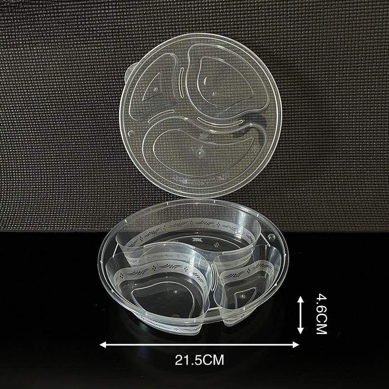 Disposable Thickened Food Container 3 4 5 Compartments with Lid for Canteen Business Meal Delivery