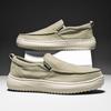 New Men Canvas Casual Shoes Breathable Soft Cloth Sneakers Non Slip Rubber Sole Lightweight Daily Walking Fashion Flat Footwear