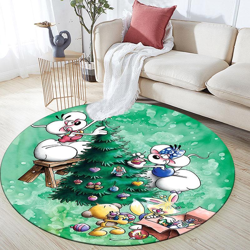 Diddl Cartoon Pattern Round rug,Carpet Rug for Living Room Bedroom Playroom ,Non-slip Floor Mat,Holiday Gifts and Birthday Gifts.