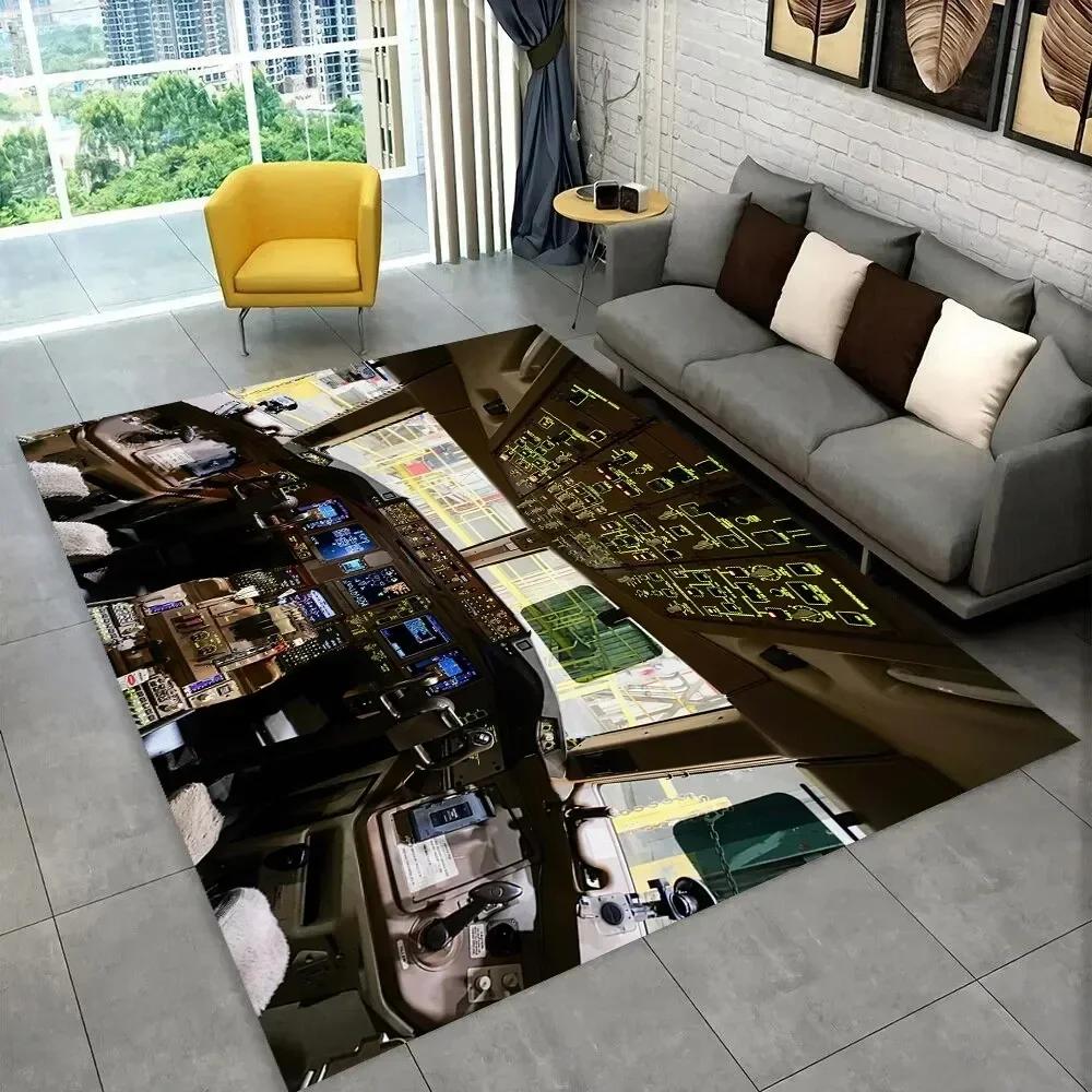 

Fighter Aircraft Control Cockpit Cabin Carpet Rug for Home Living Room Bedroom Sofa Doormat Decor,Area Rug Non-slip Floor Mat 40x60cm