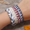 Schlichter literarischer Stil handgewebtes Handseil buntes Multi-Baumwollseil-Armband