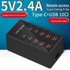 100W Multi-Port USB Charger, 12-Port and 20-Port Options for Simultaneous Phone Charging