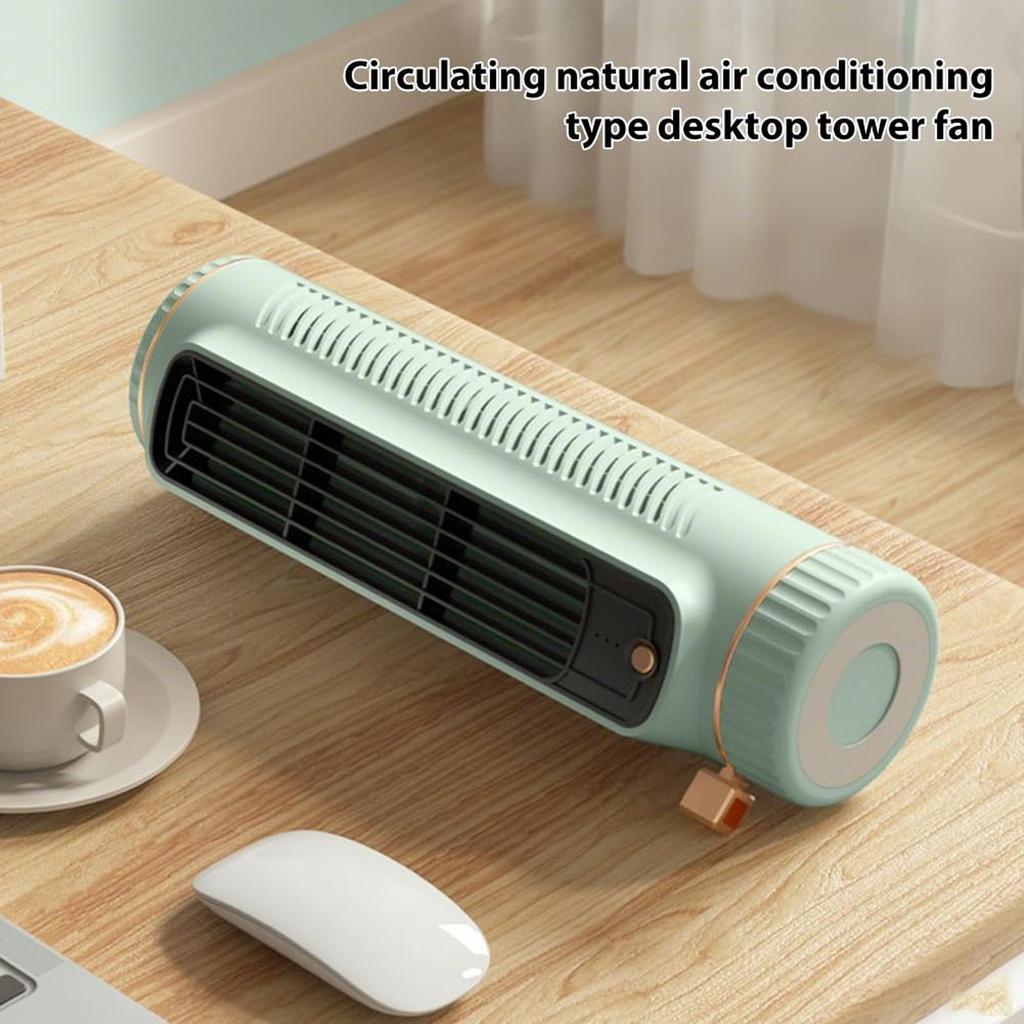 Quiet Tower Fan, Portable Automatic Remote Head Conditioner, Energy Saving & High Efficiency USB Personal Conditioner