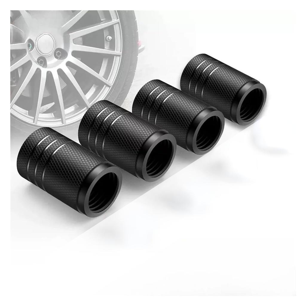 4PC Aluminum Valve Stem Caps - Universal Dust-Proof Tire Accessories for Cars, Trucks, SUVs & Motorcycles | Durable Alloy Cover