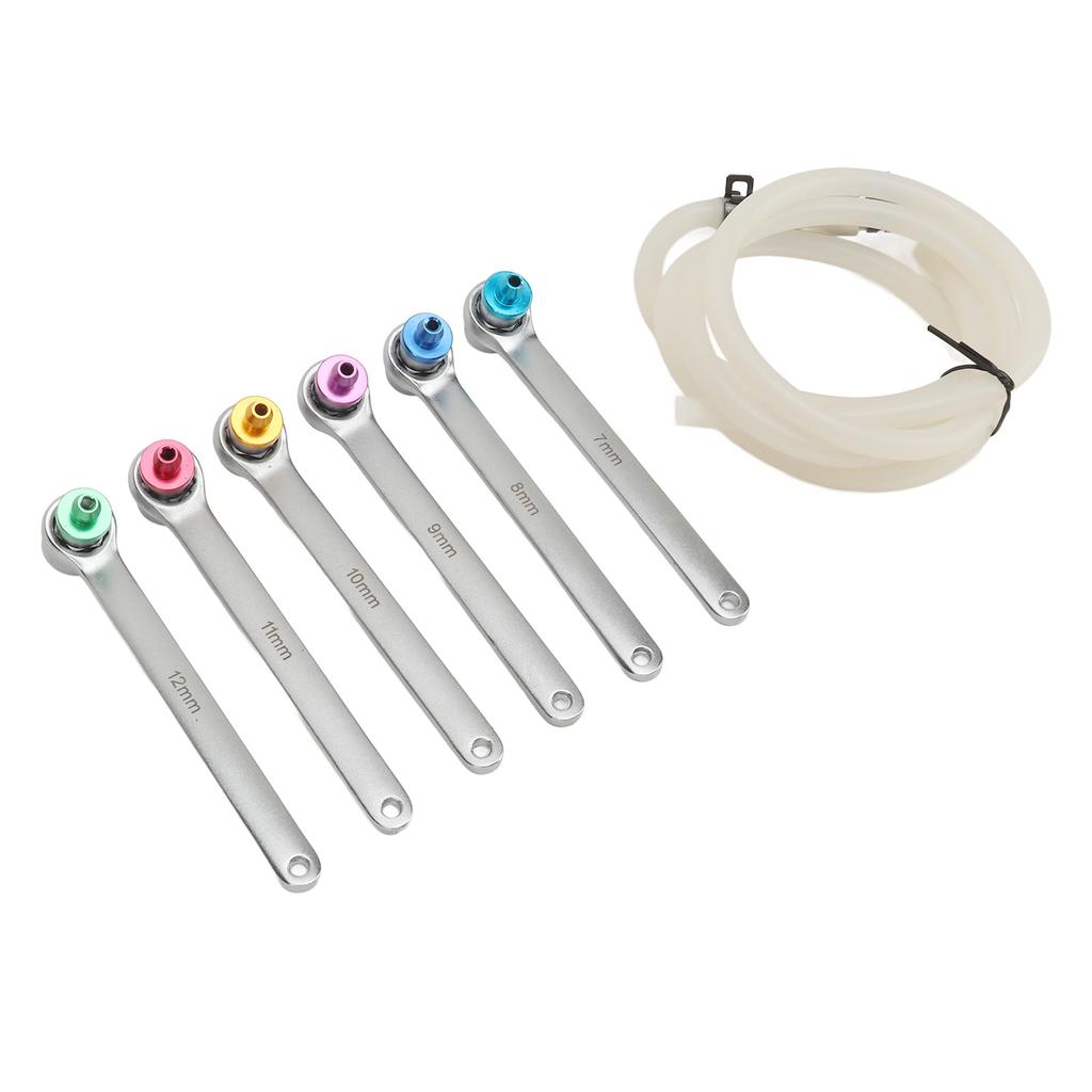 Brake Bleeding Spanner Tool Kit 7 To 12mm 12 Point Wrench Oil Drain Hose with Check Valve for Car Light Truck SUV