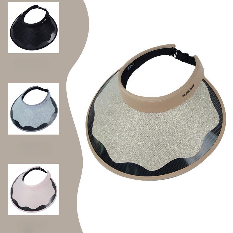 New Vinyl Empty Top Hat Vacation Travel Large Brim Sun Protection Ultraviolet Outdoor Sky Top Sun Hat