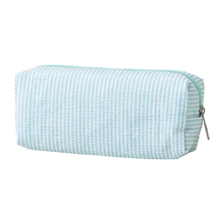 Striped Pencil Case Zippered Polyester Pen Pouches Light Weight Large Capacity Pen Organiser For School Office Travel
