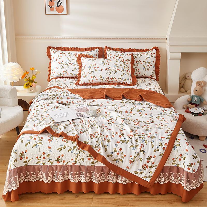 Cartoon Peach Comforter Queen Size, Love Heart Pink Peach Print Quilt Ultra Soft, Ultra Comforter 1 Piece Bedding For Room Decor
