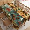Western Wilderness Style Cartoon Tablecloths for Table Decor Waterproof Rectangle Reusable Tablecloth for Kitchen Dining Party