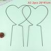 2Pcs Garden Plant Support Stake Stand Round Vine Climbing Rack Ironheart-Shaped Flower Plant Trellis Support Frame Garden Decor