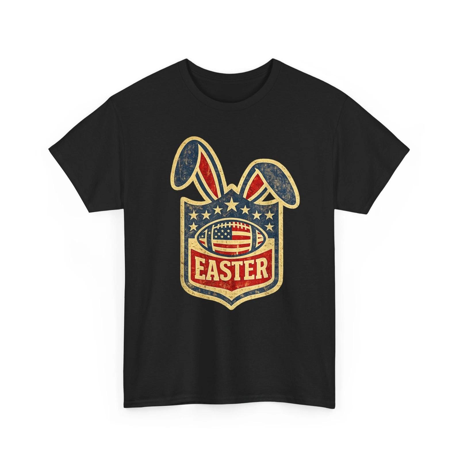 Easter Football Bunny Shirt, American Flag Sports Lovers T-Shirt S