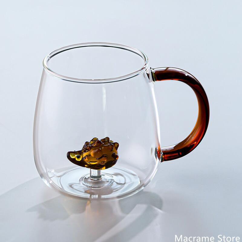 3D Animal Flower Built-in Glass High Borosilicate Glass Heat-resistant Transparent Glass Drinking Cup Milk Coffee Juice Glass