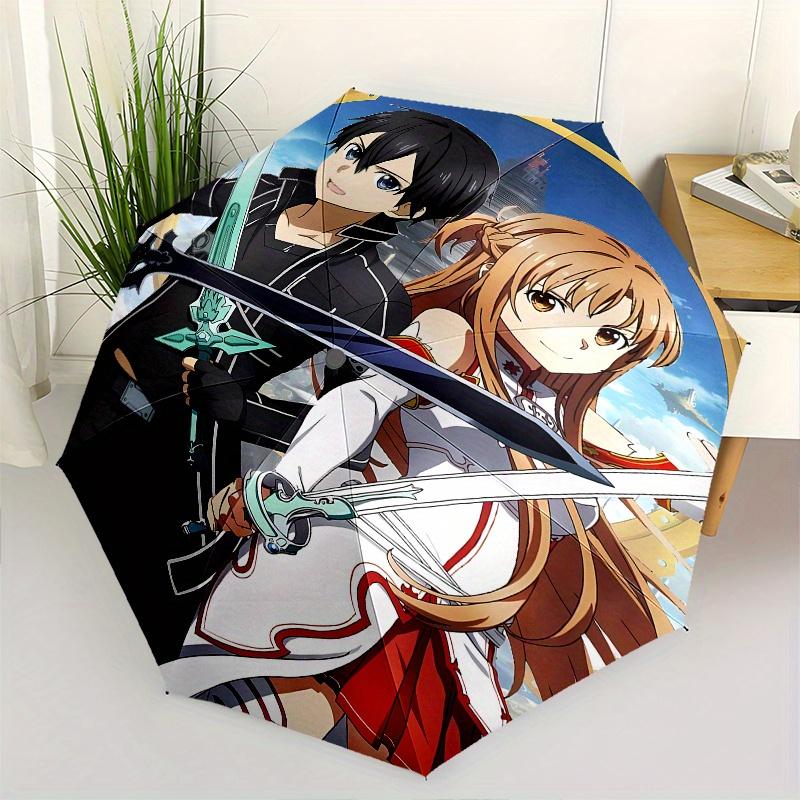 

Sword Art Online,Asuna Automatic Folding Umbrella 8 Ribs Lightweight Design, Durable Iron Frame, Compact and Portable, Ideal Birthday or Ch