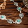 Retro Turquoise Tailleketting voor Dames Boheemse Decoratie Vintage Verstelbare Buik Tailleketting Geschikt voor Rokken Jurk Sieraden Cadeau