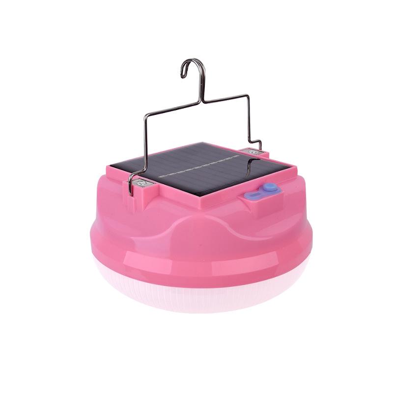 Portable Solar-Powered Three-Speed Waterproof Camping Light with Hook and USB Charging