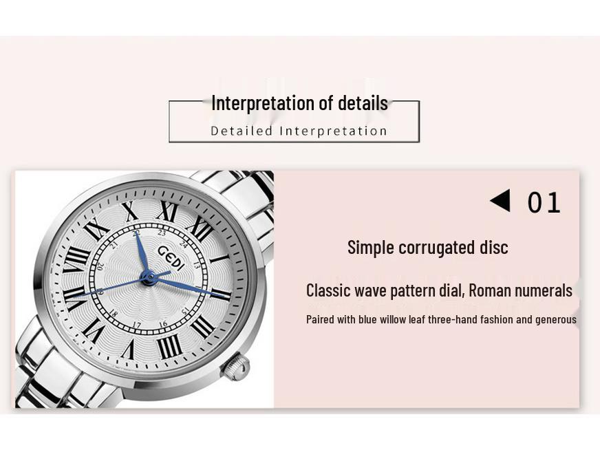 Gedi Women's Retro Style Waterproof Quartz Alloy Watch