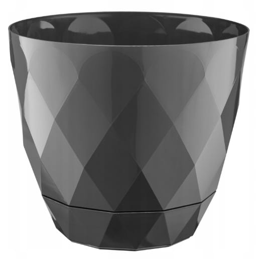 Anthracite plastic cover 15x175cm flowerpot with saucer